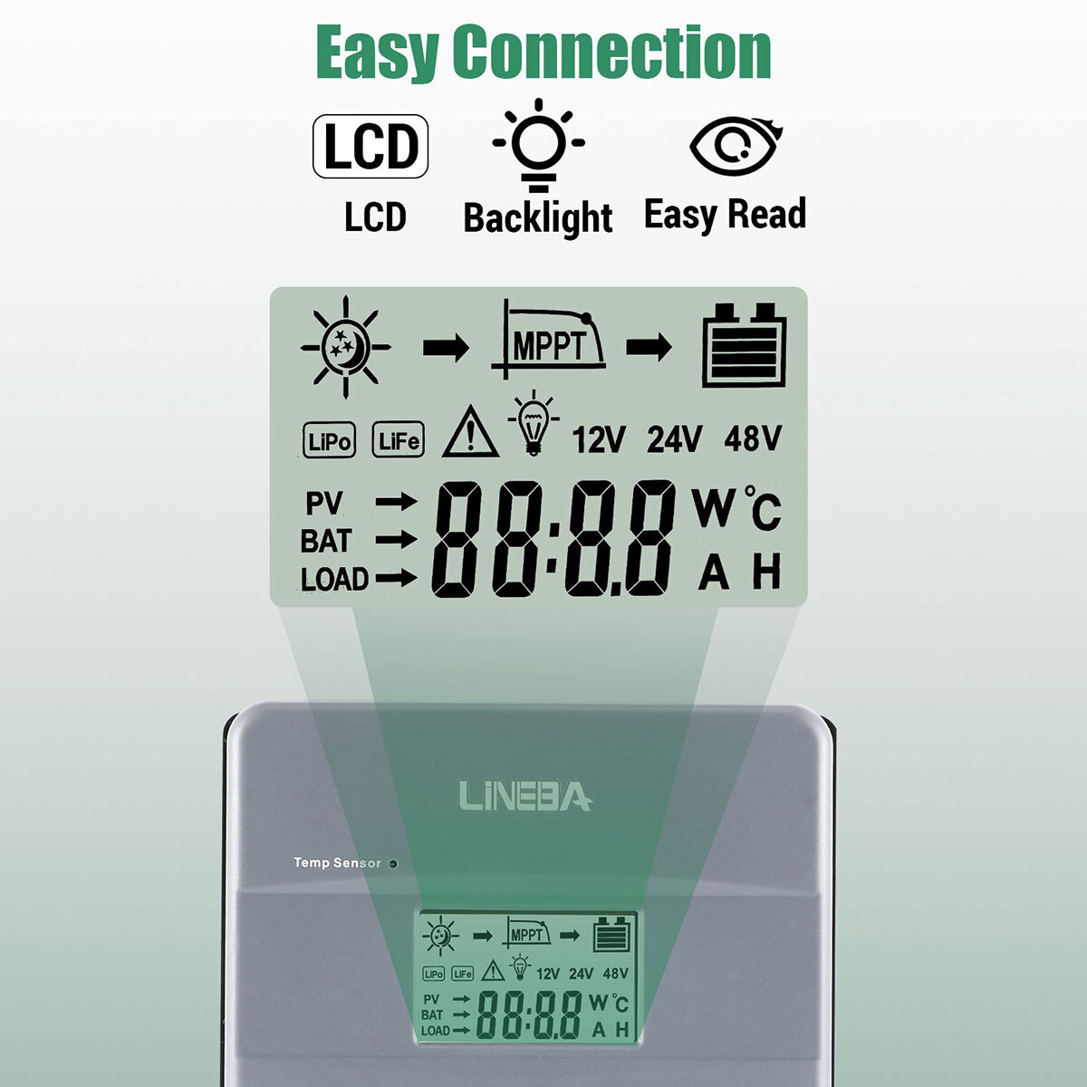 100A AMP MPPT Solar Panel Regulator Charge Controller 12V/24V 1000W/2000W LCD US