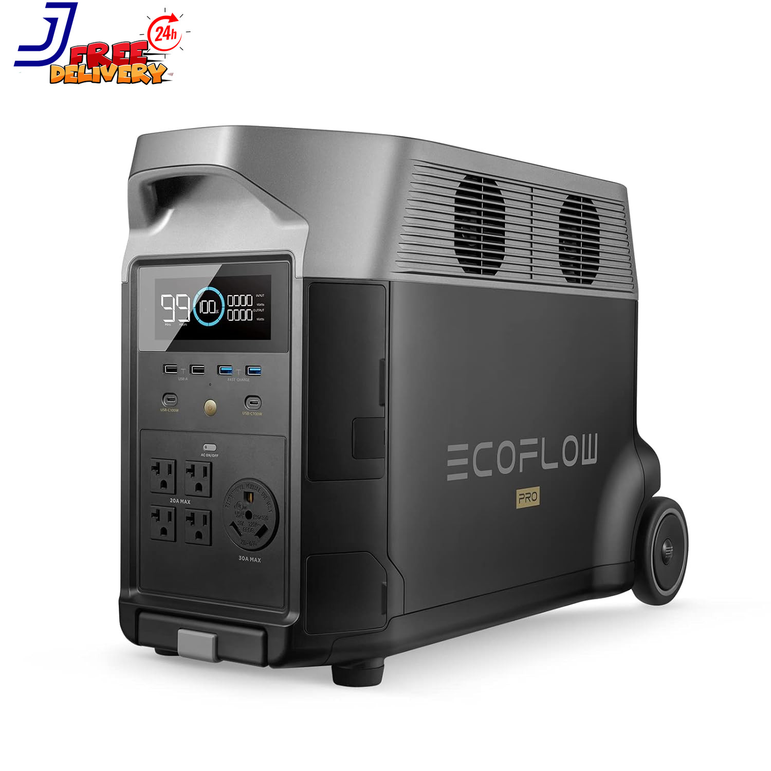 Portable Power Station 3600Wh DELTA Pro 120V AC Outlets X 5 3600W 2.7H Fast Char