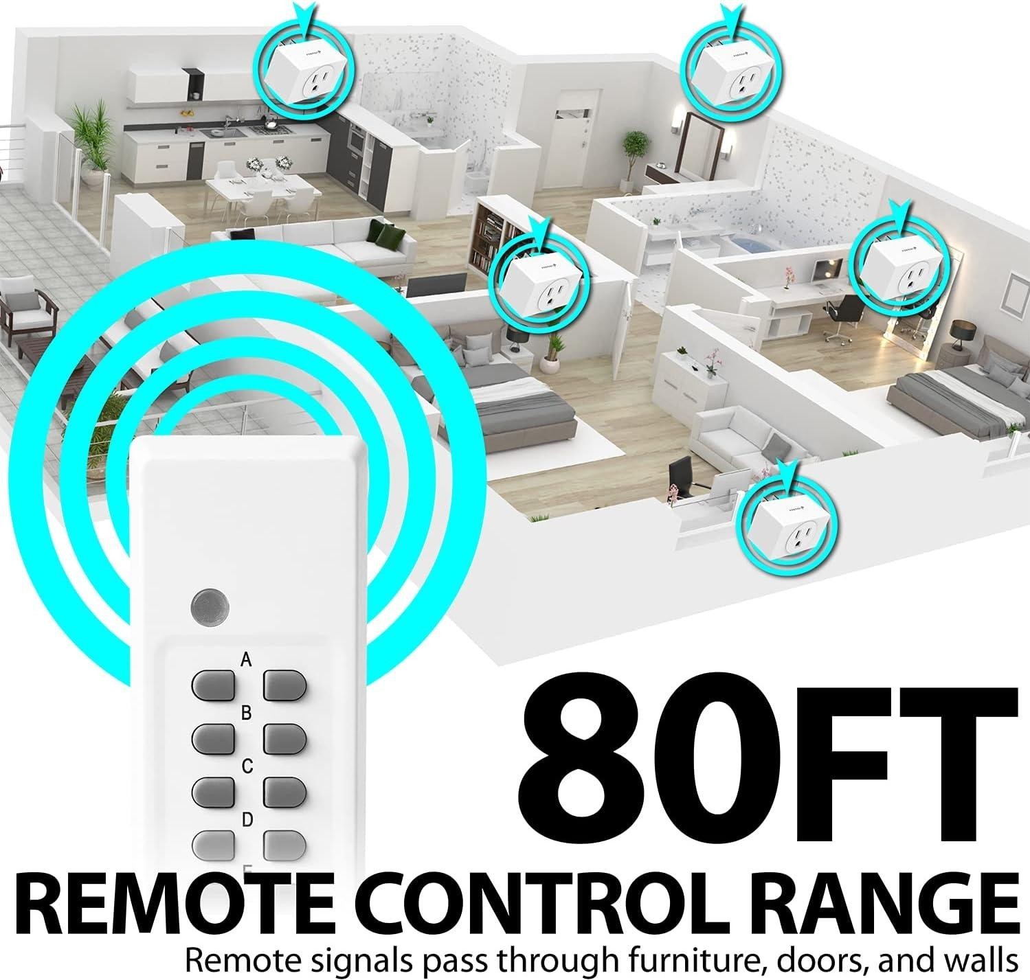 Wireless Remote Control Outlet Plug Indoor, Battery Operated On/Off Light Switch