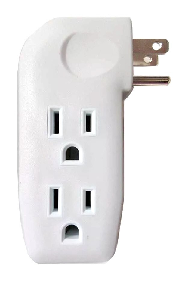 3 Pack “L” Style 3-Way Grounded Electrical Outlet Wall Plug Power Splitter