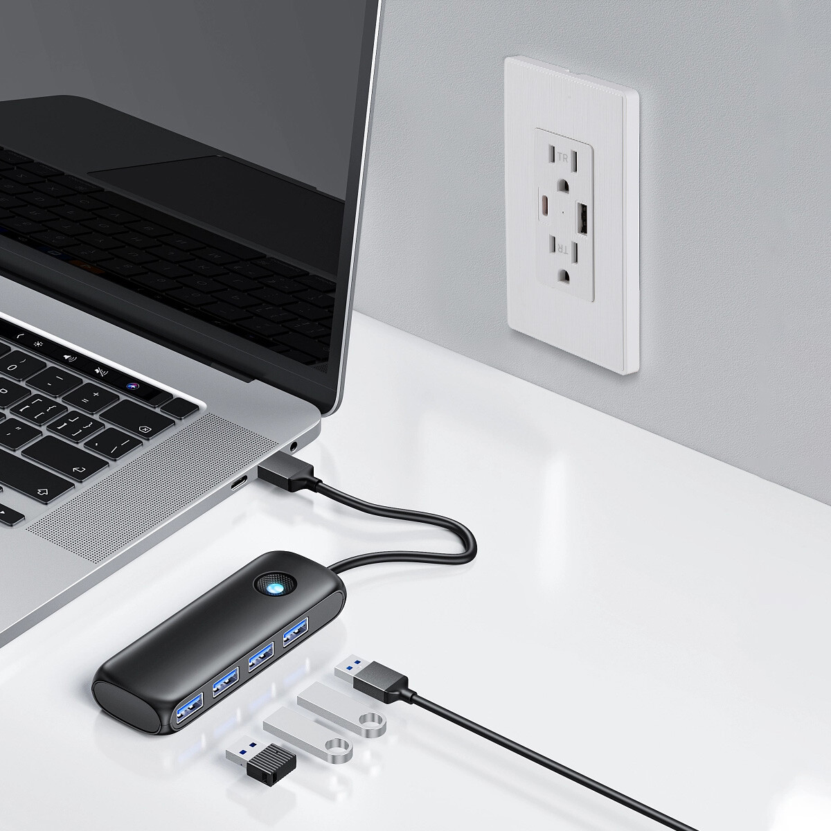 USB Wall Outlet w/Type C Ports Charger AC Power Receptacle Plate Panel 15A 125V