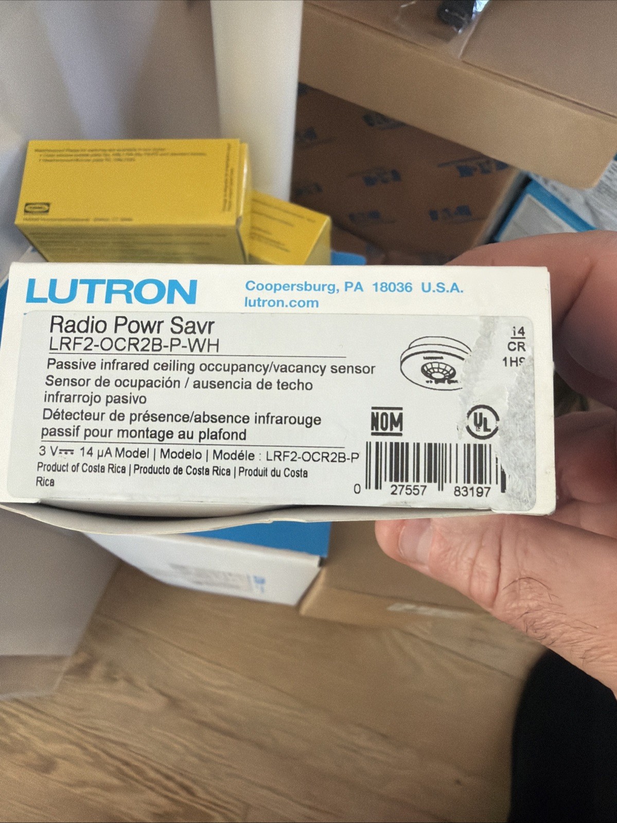 3pcs LUTRON LRF2-OCR2B-P-WH 120V Wireless Ceiling Sensor – White