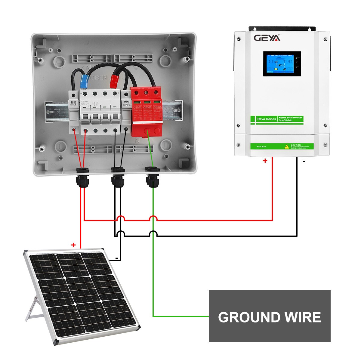 GEYA PV Combiner Box Plastic 15A 1string 1000VDC Circuit Breaker for Solar Panel