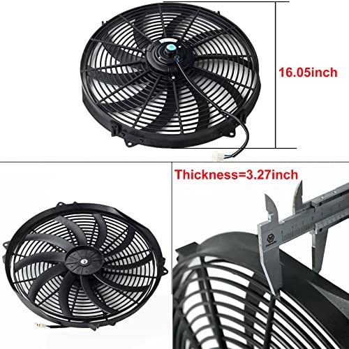 14″ Universal Electric Radiator Cooling Fans + Thermostat Relay & 14 Inch