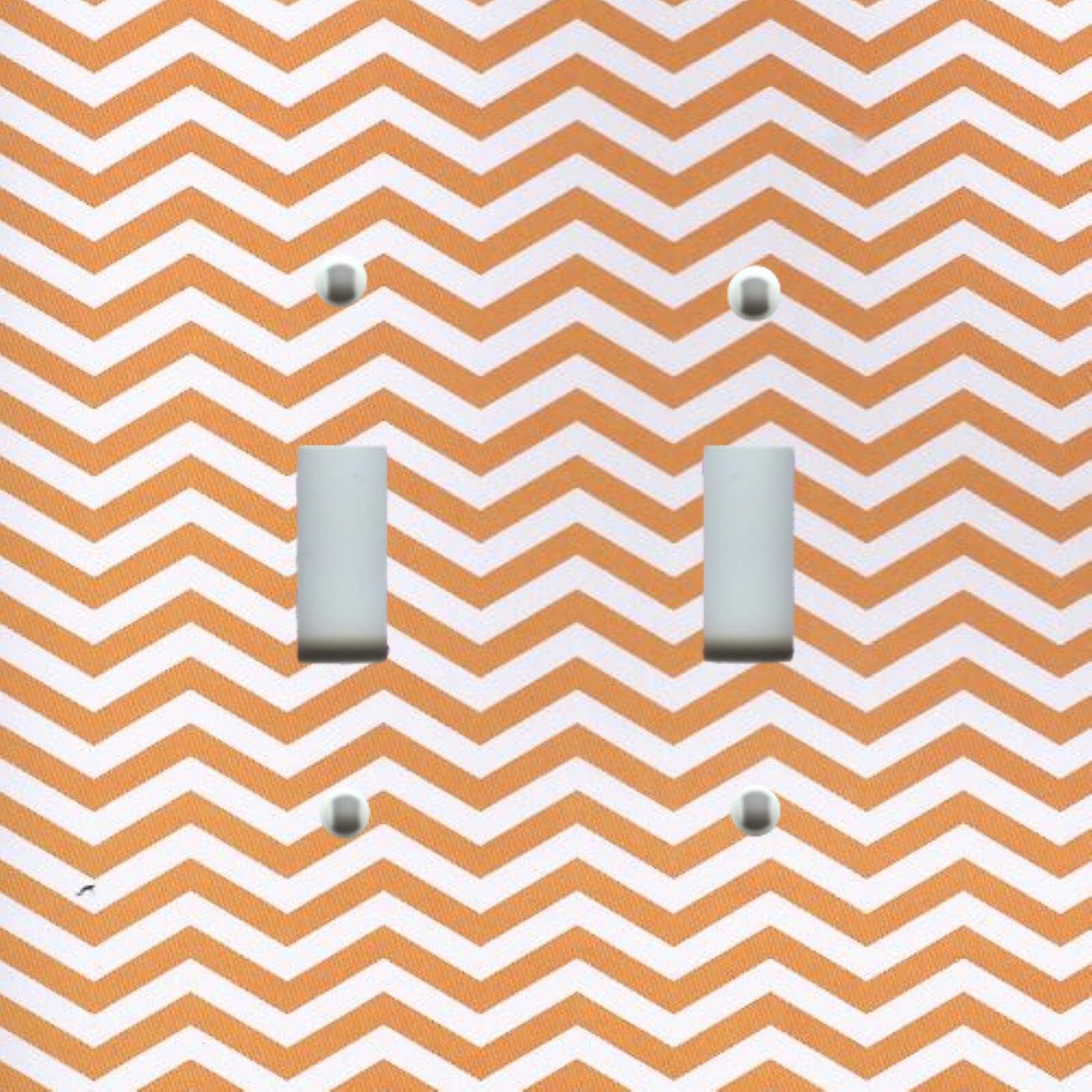 Light Switch Plate Switchplate & Outlet Covers CHEVRON – ORANGE & WHITE