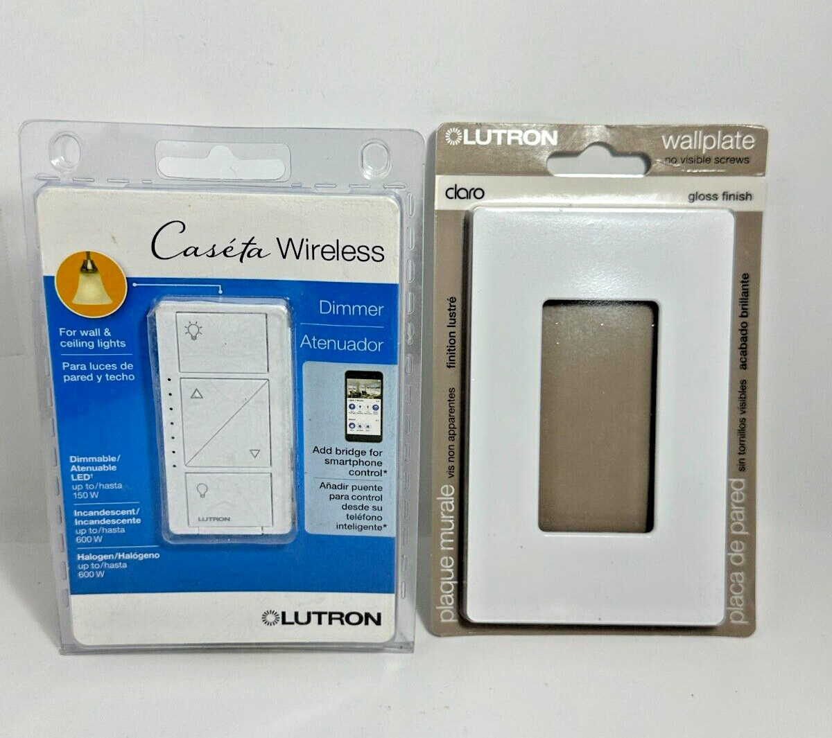 Lutron Caséta Wireless DIMMER PD-6WCL 120V 50/60Hz White + FREE Wallplate!
