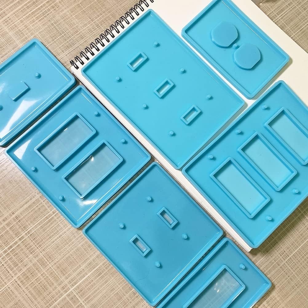 Versatile 7Pc Silicone and Resin Light Switch Mold Set for DIY Enthusiasts