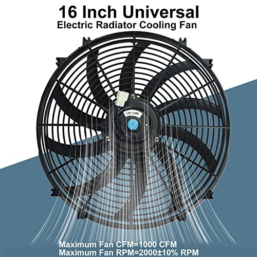 14″ Universal Electric Radiator Cooling Fans + Thermostat Relay & 14 Inch