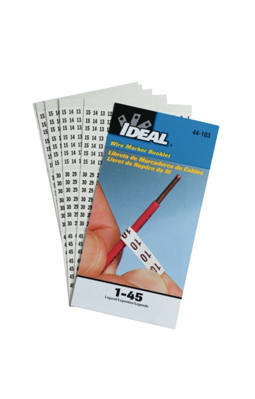 Ideal 44-103 Wire Marker Booklet, Asst 1-48, 10 Each