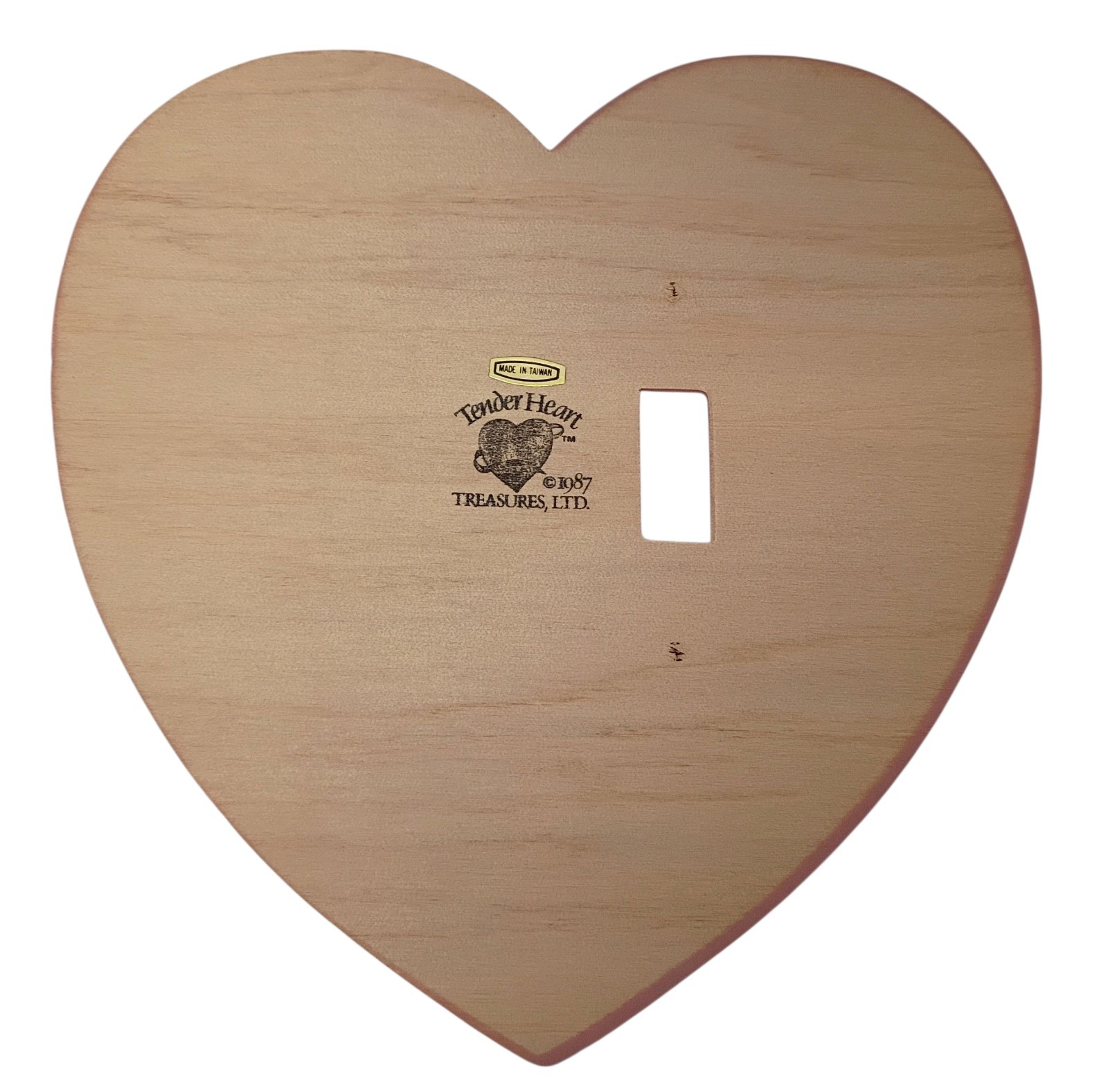 VTG Pink Mauve Wooden Heart Floral Light Switch Cover Cottagecore Grandmacore 2X