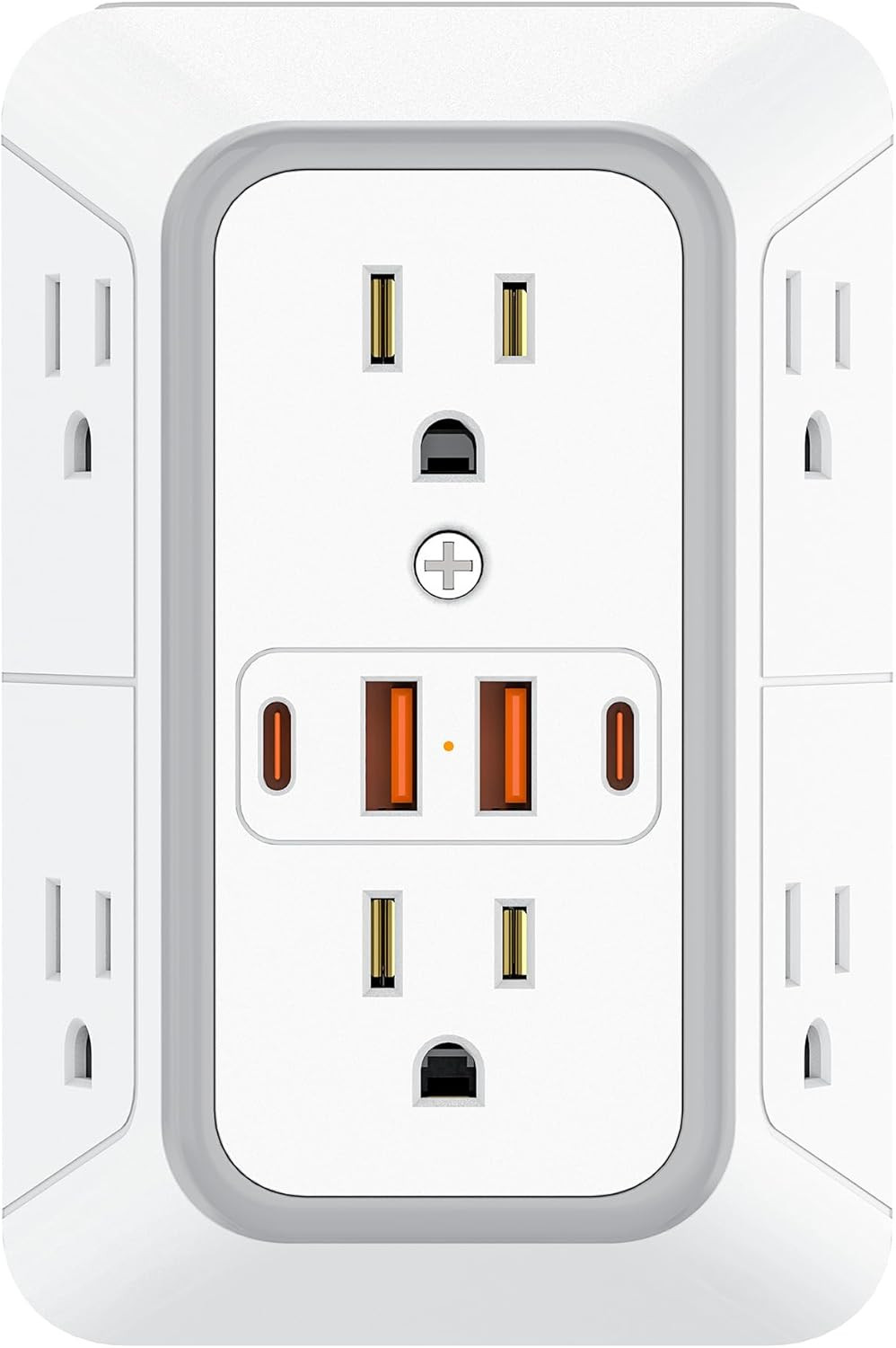 Outlet Extender, Multi Plug Wall Outlet with 6 AC Outlets and 4 USB Ports(2 USB