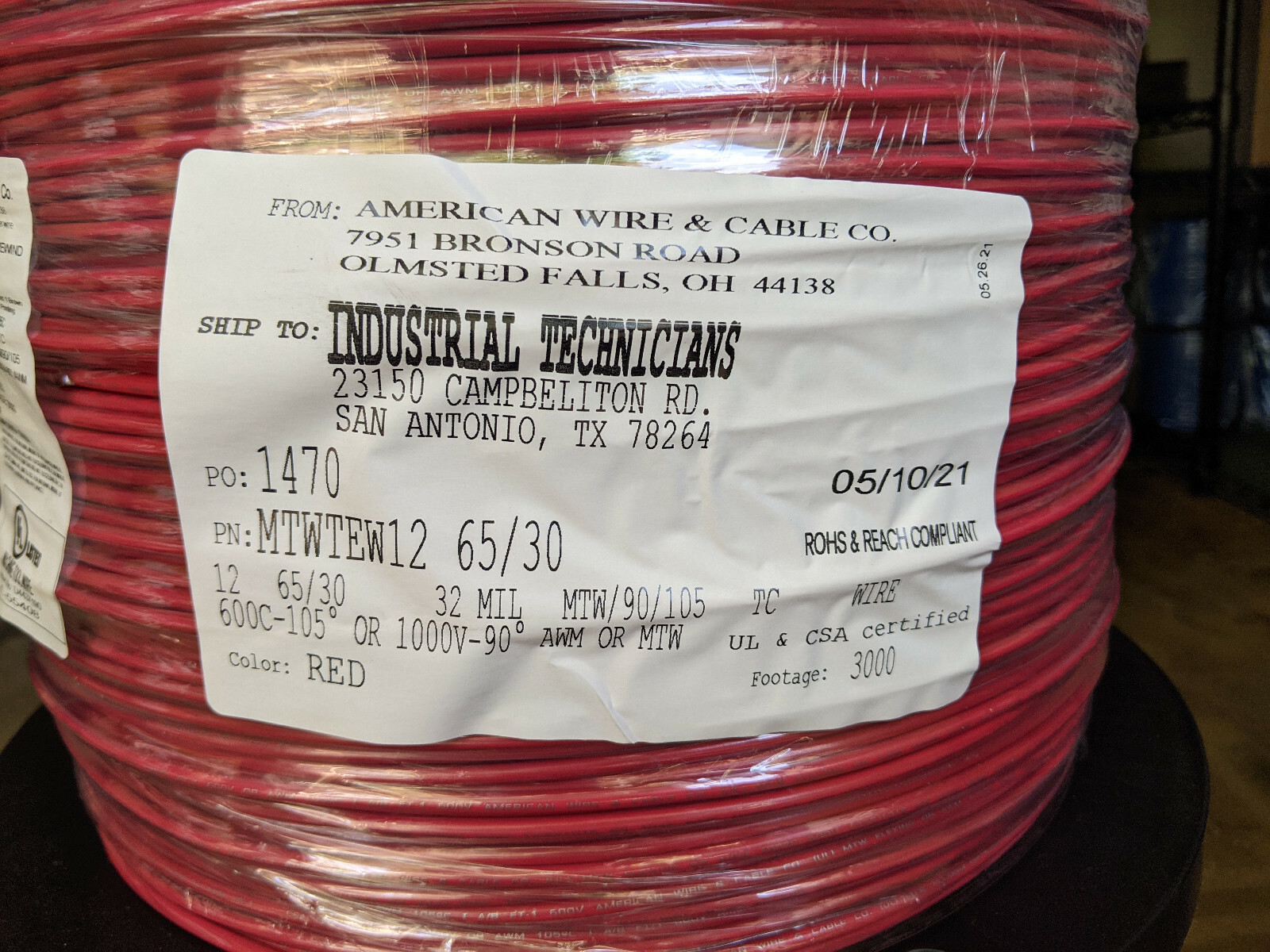 10′ Red 12 AWG Gauge Primary Wire Car Boat Marine Grade Tinned Copper USA Made