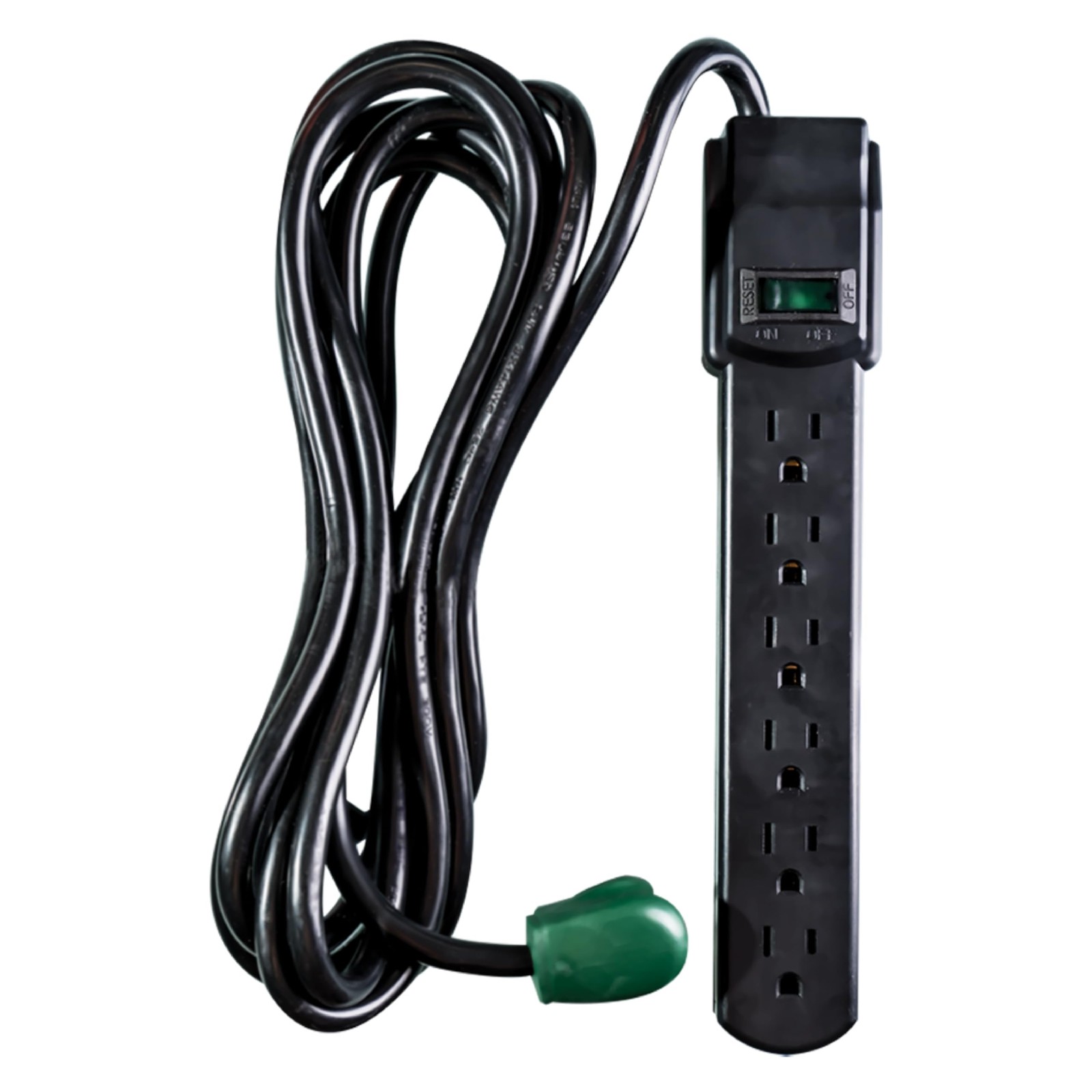 GoGreen Power (GG-16103M-12BK) 6 Outlet Surge Protector, 250 Pack of 1, Black