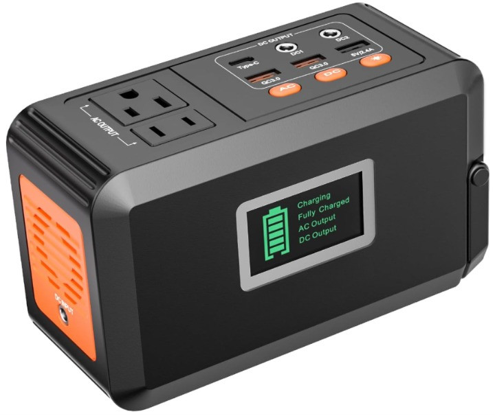 Estación portátil 120W 88Wh con salida AC, USB y luz LED para emergencia, Nuevo