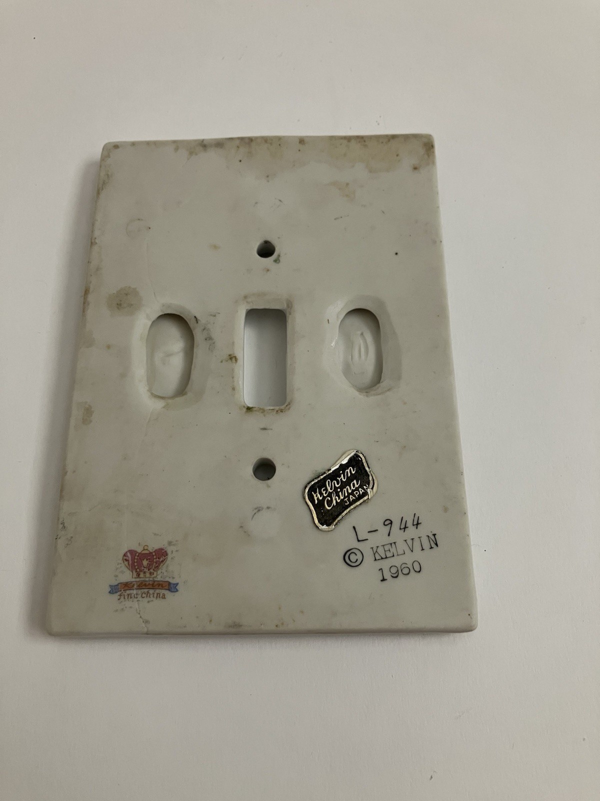 Kelvin Fine China 1960 Fruit Light Switch Cover Plate Grapes Vtg MCM Antique