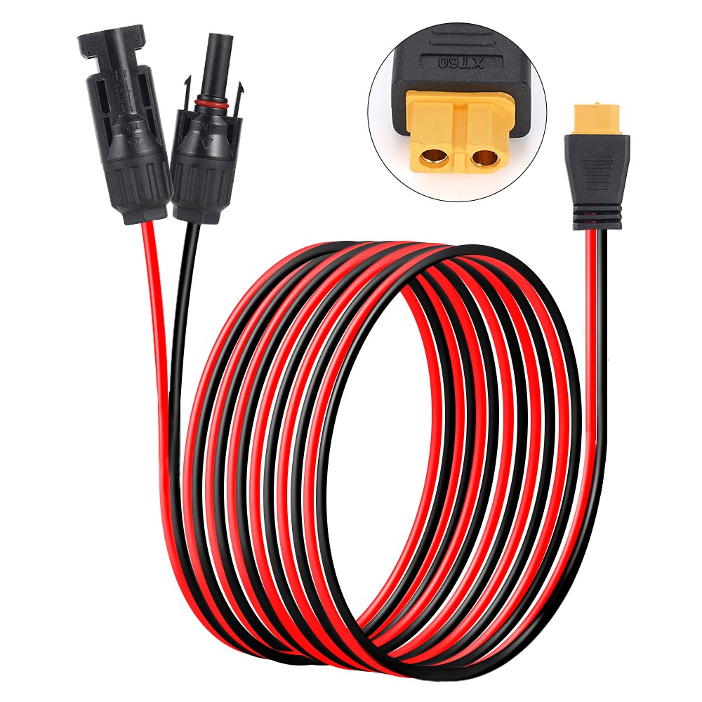 12 AWG XT60 Female to Solar Connector Extension Cable Wire for Solar Generator