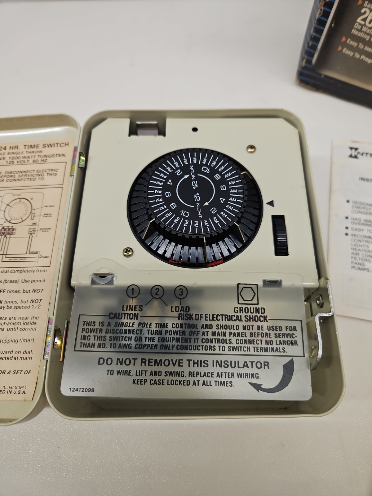 Intermatic Electric Water Heater Timer TL11 25 Amp 125 Volts.