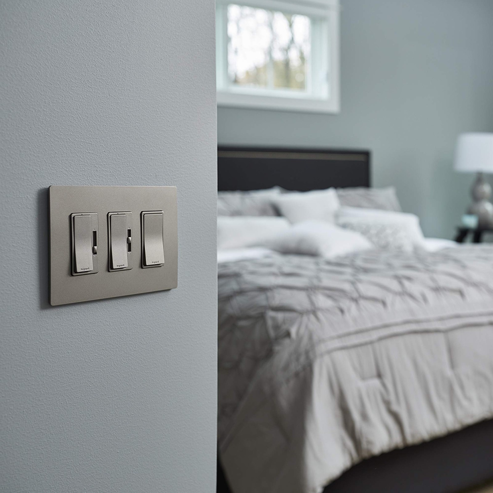 Legrand Radiant Brushed Nickel 15A 3 Way Rocker Light Switch Easy Install