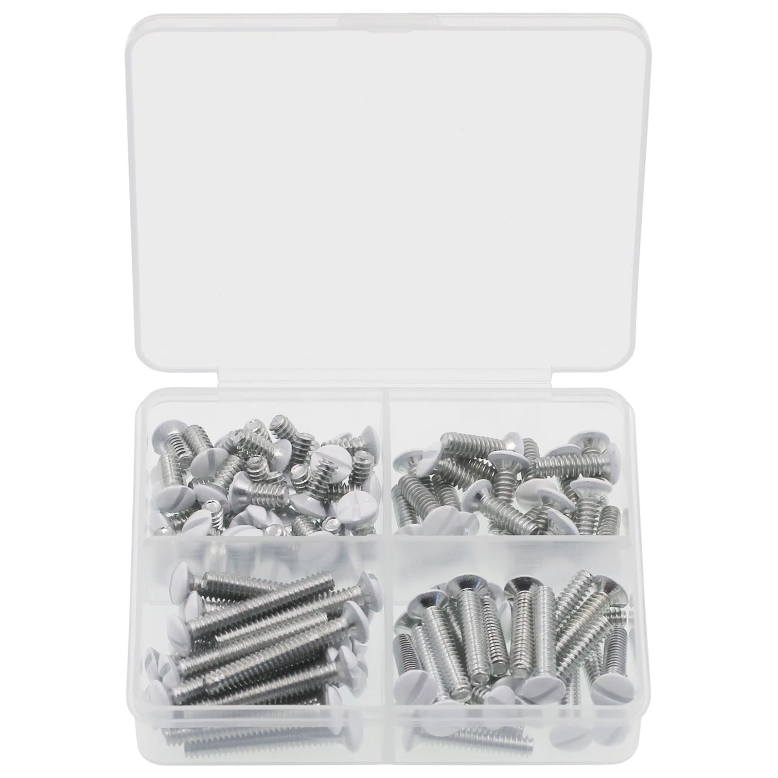 Wall Plate Screws, 100 pcs White Outlet Screws 6-32 Thread Light Electrical C…