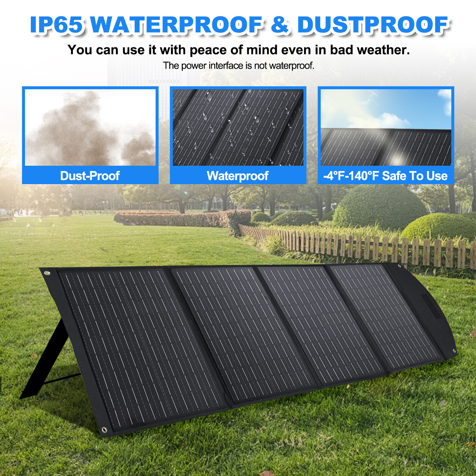 Portable 110W Solar Panel Waterproof IP65 Foldable Solar Panel Kits for Outdoor