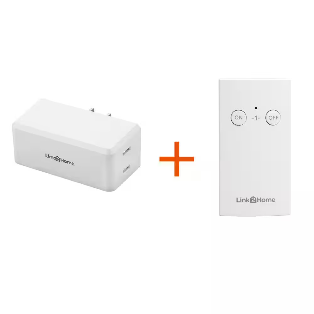 Wireless Indoor Remote Control Outlet Switch with 1 RCV and 1 Remote