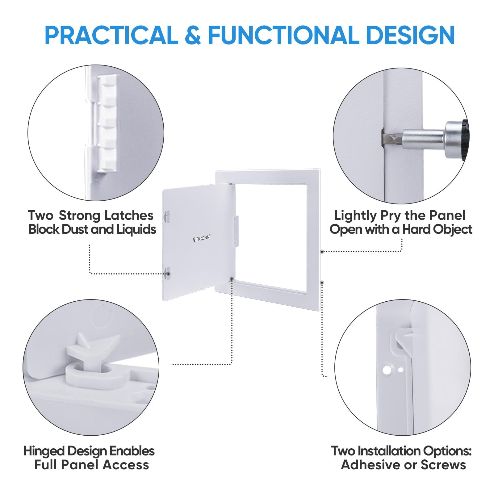 Access Panel for Drywall, 12 x 12 Inch ABS Plastic Wall Hole Cover Access Doo…