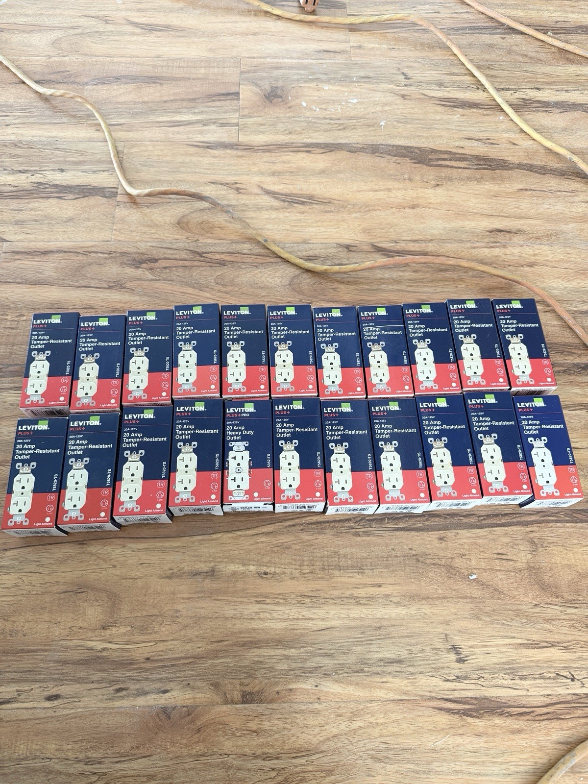💲3/each box💡Leviton 20 AmpTamper-Resistant Duplex Outlet,T5820-T, Light Almond