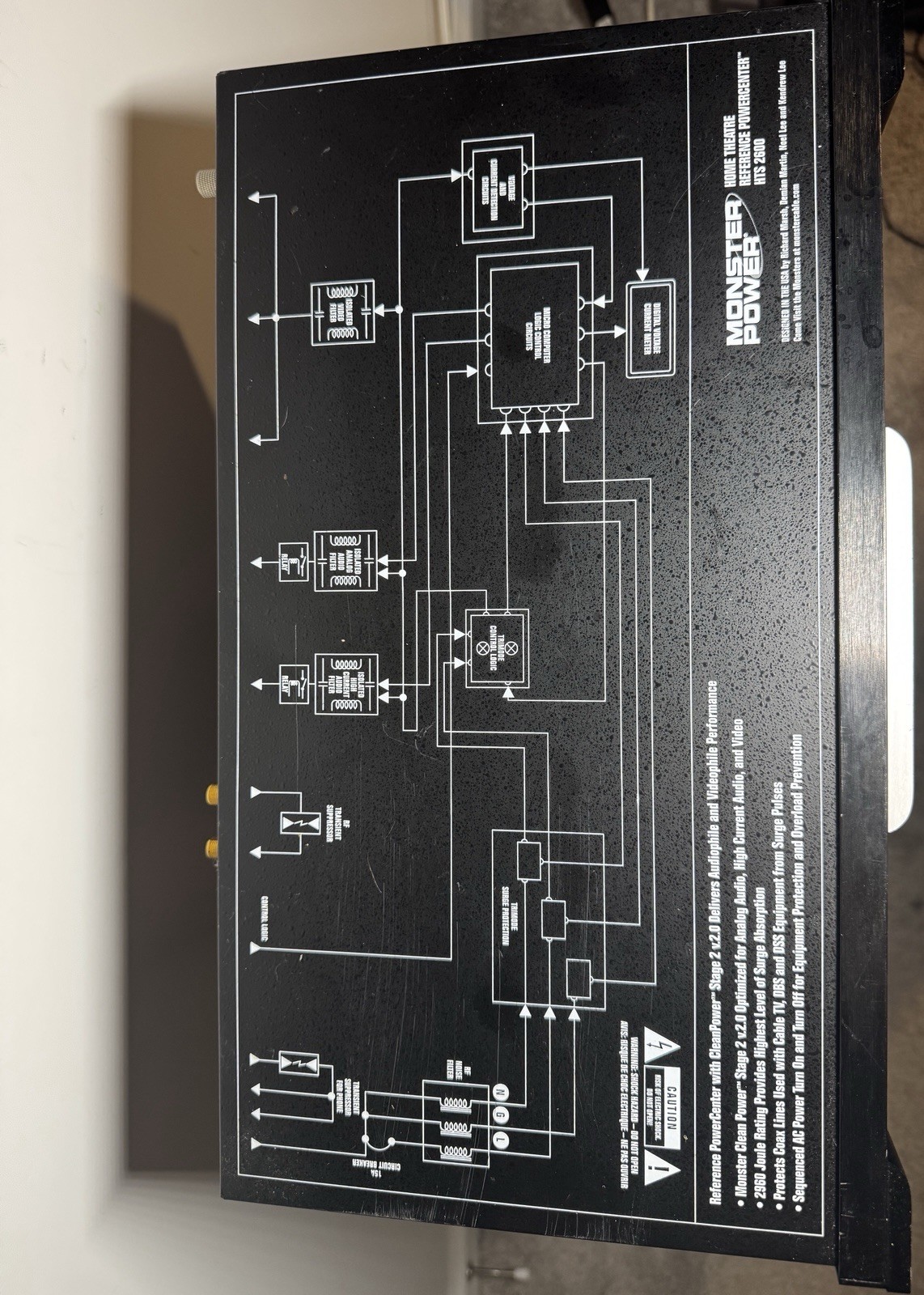 Monster Power HTS 2600 MKII Surge Protector Black/Silver – Great Condition