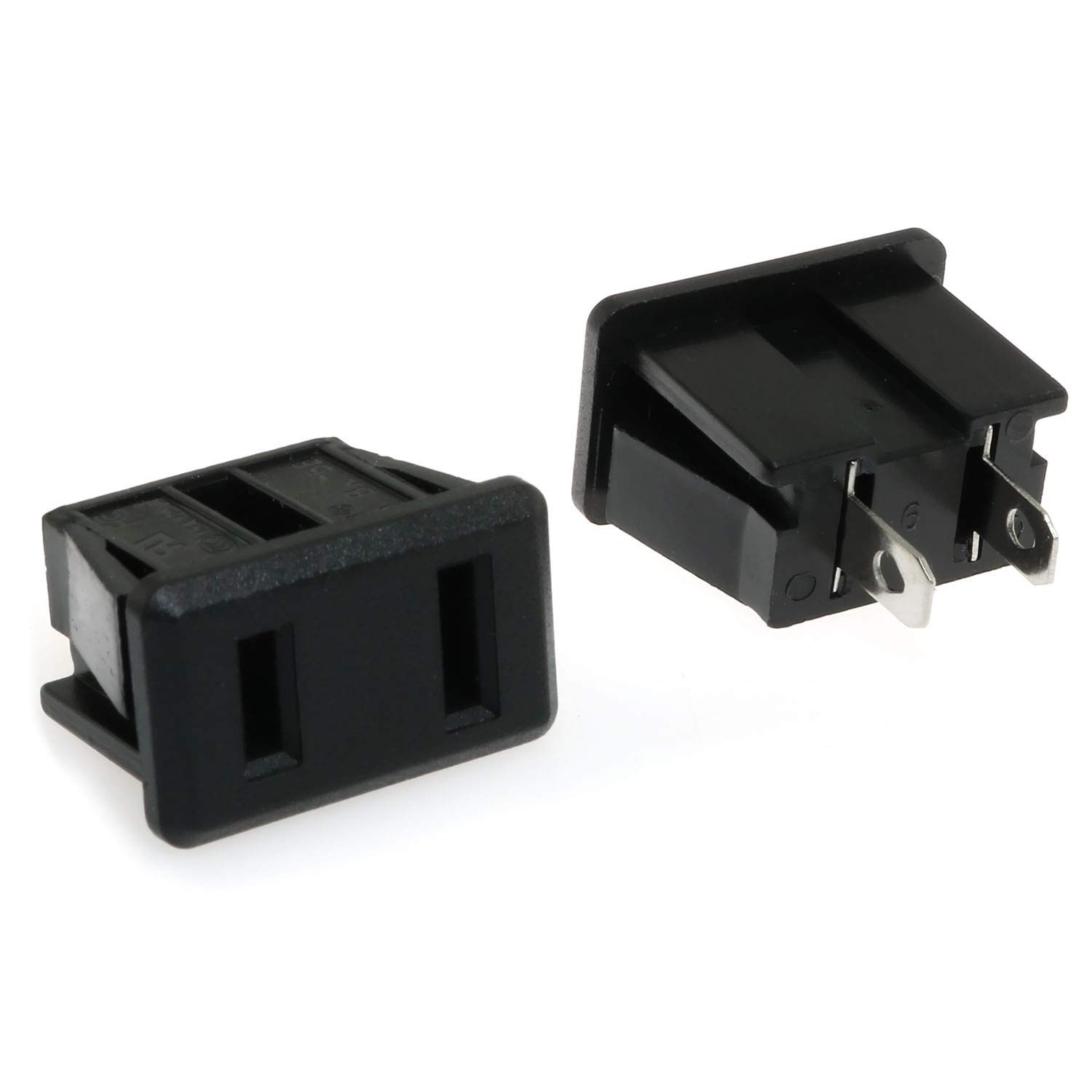 US Socket 5PCS 2 Pins 15A/125V AC Panel Mount Power Outlet Industrial Plug Power