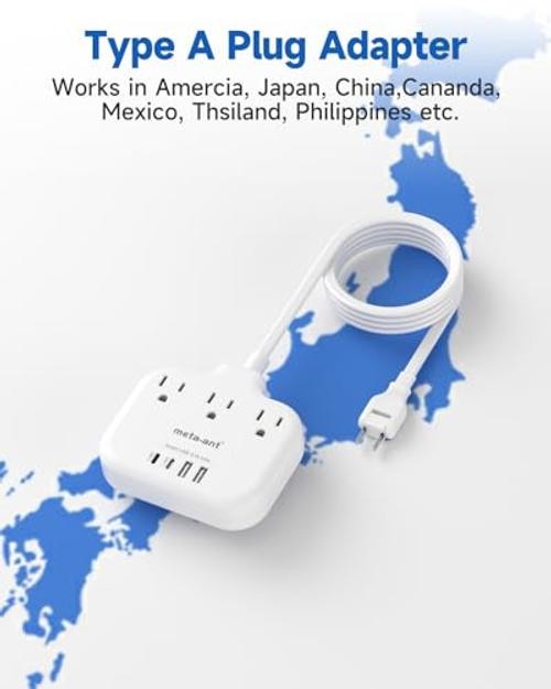 US to Japan Adapter, 2 Prong to 3 Prong Outlet Adapter with Type A-Japan China