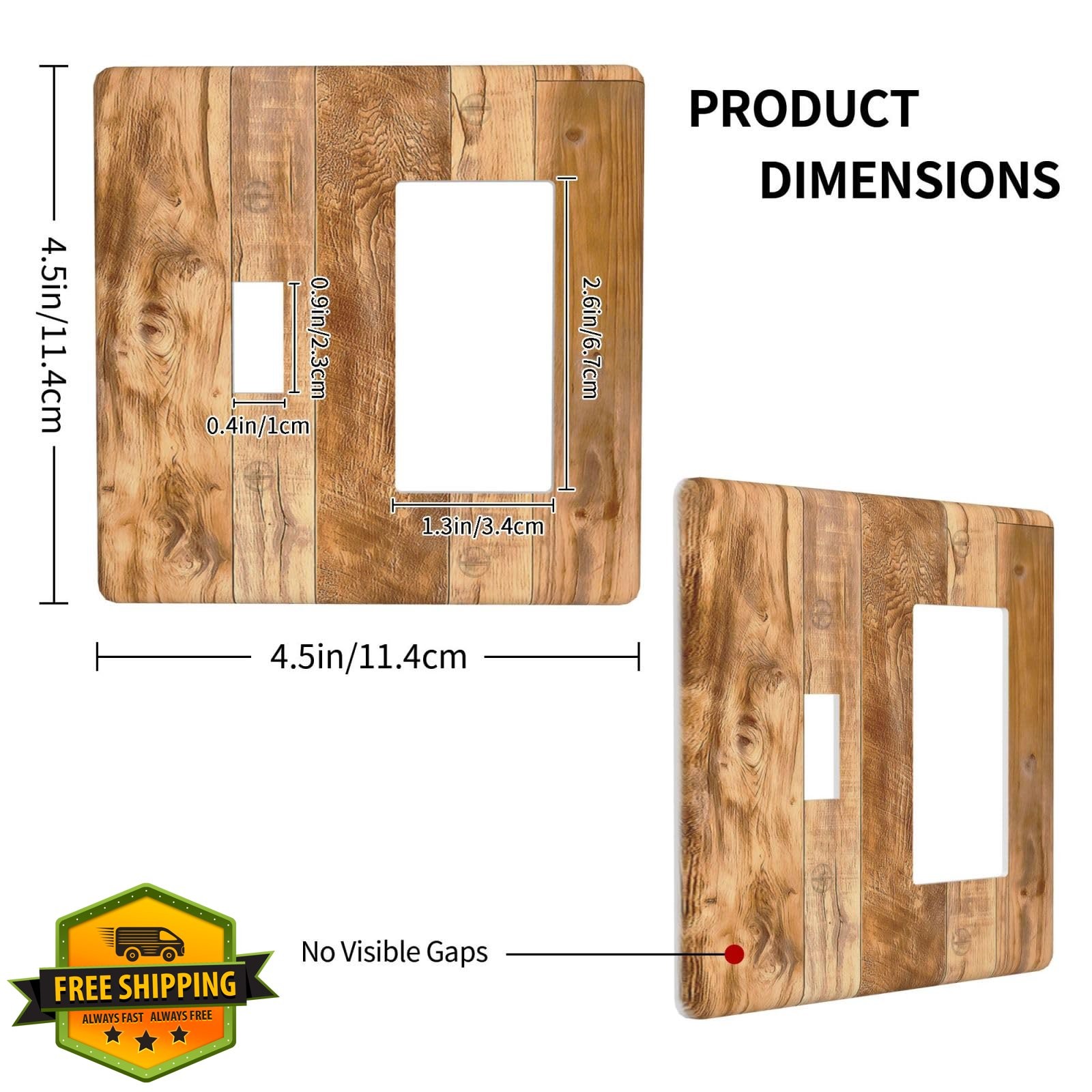 Naiqadnehz Rustic Wood 1 Toggle 1 Rocker Plate