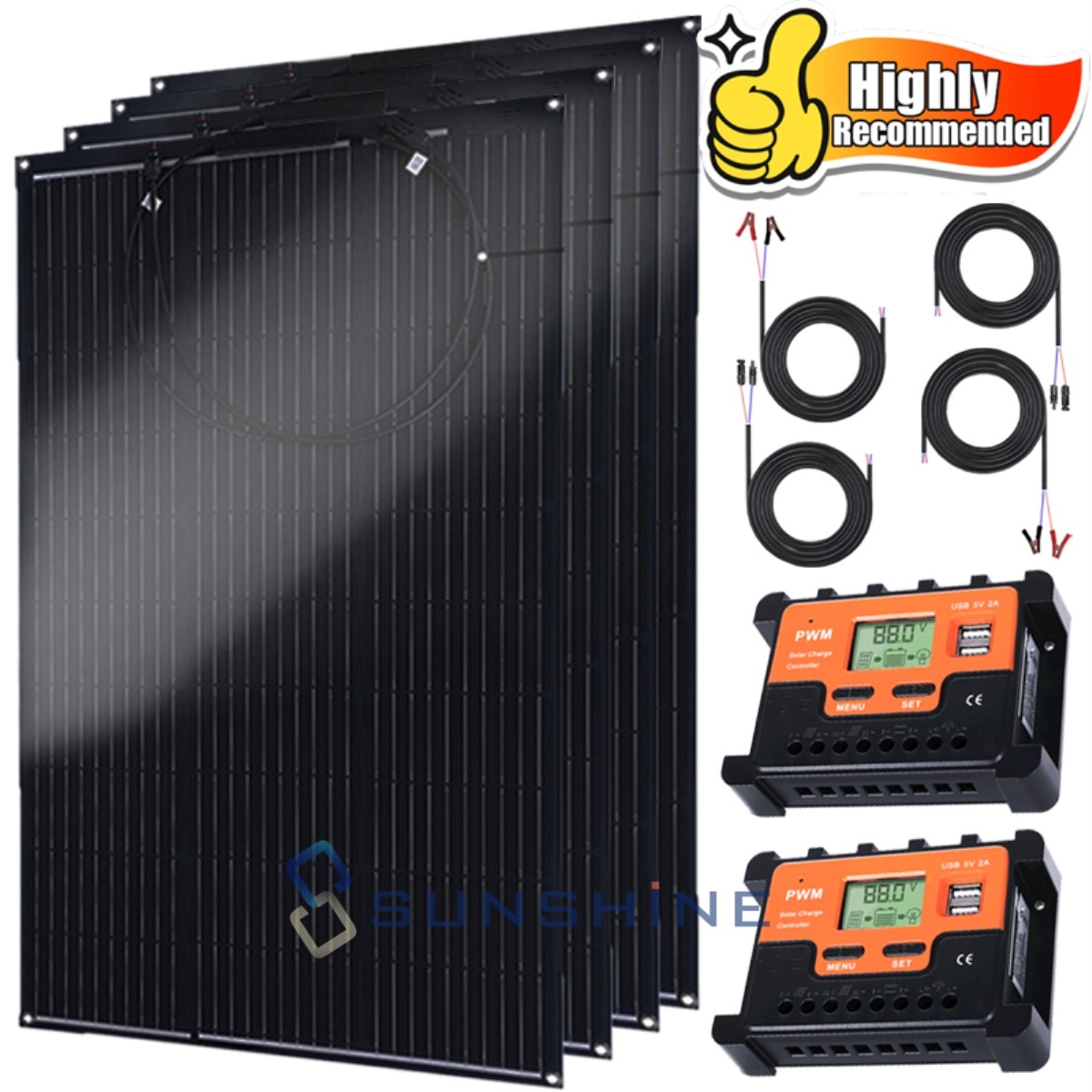 400W N-type Mono Rigid Big Solar Panel Kit PV moudle for Roof Power w/Controller