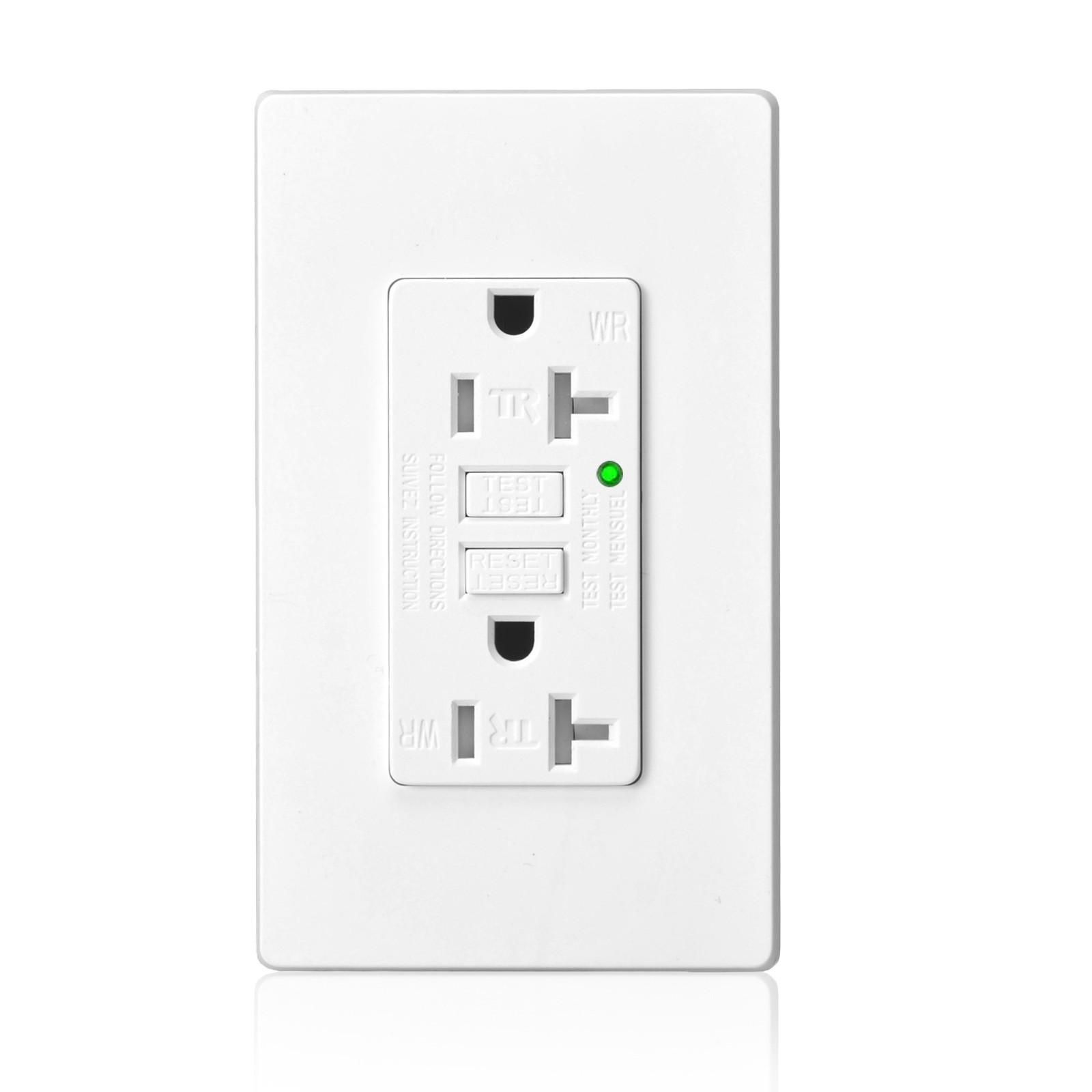 1 x Greencycle 20A Self Testing GFCI Outlet Hospital Grade,Residential Grade,ETL