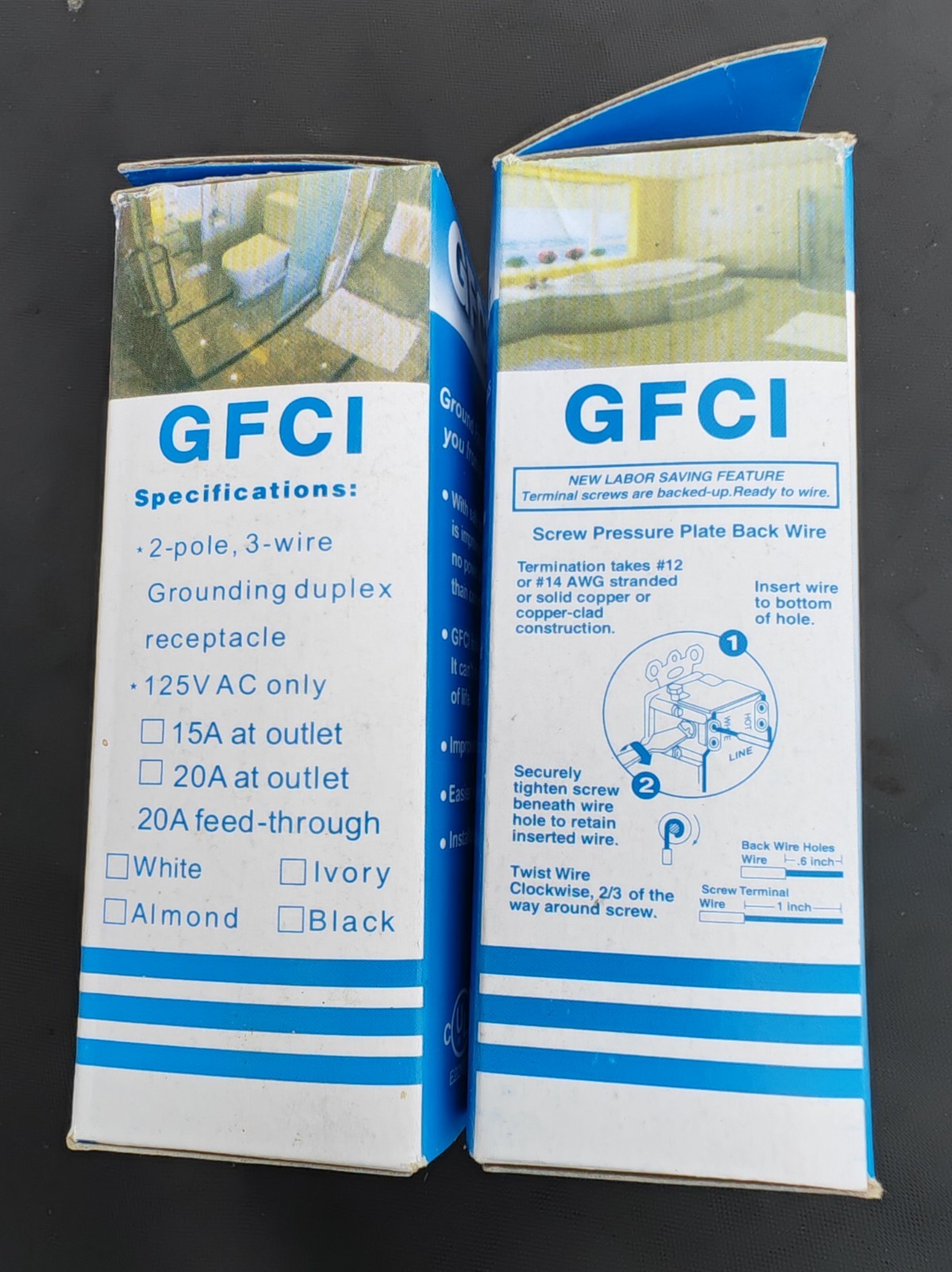 50 Pack GFI GFCI Outlet 20A Tamper-Resistant Weather Resistant Duplex Receptacle