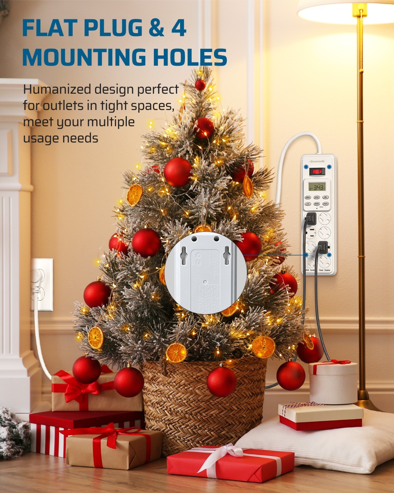 DEWENWILS 8 Outlet Power Strip with Timer, Indoor Digital Timer Outlet