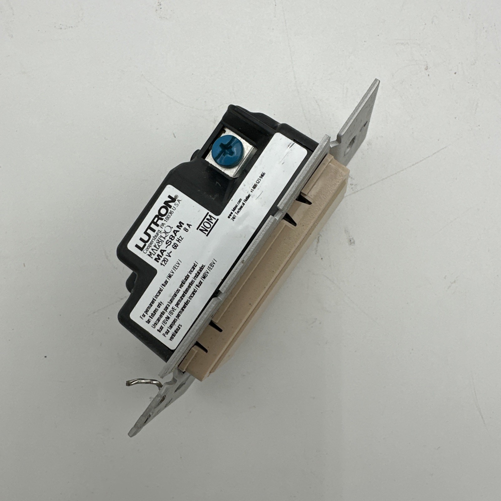 Lutron Maestro MA-S8AM Digital Light Switch 8A Single Pole Multi-Location Almond