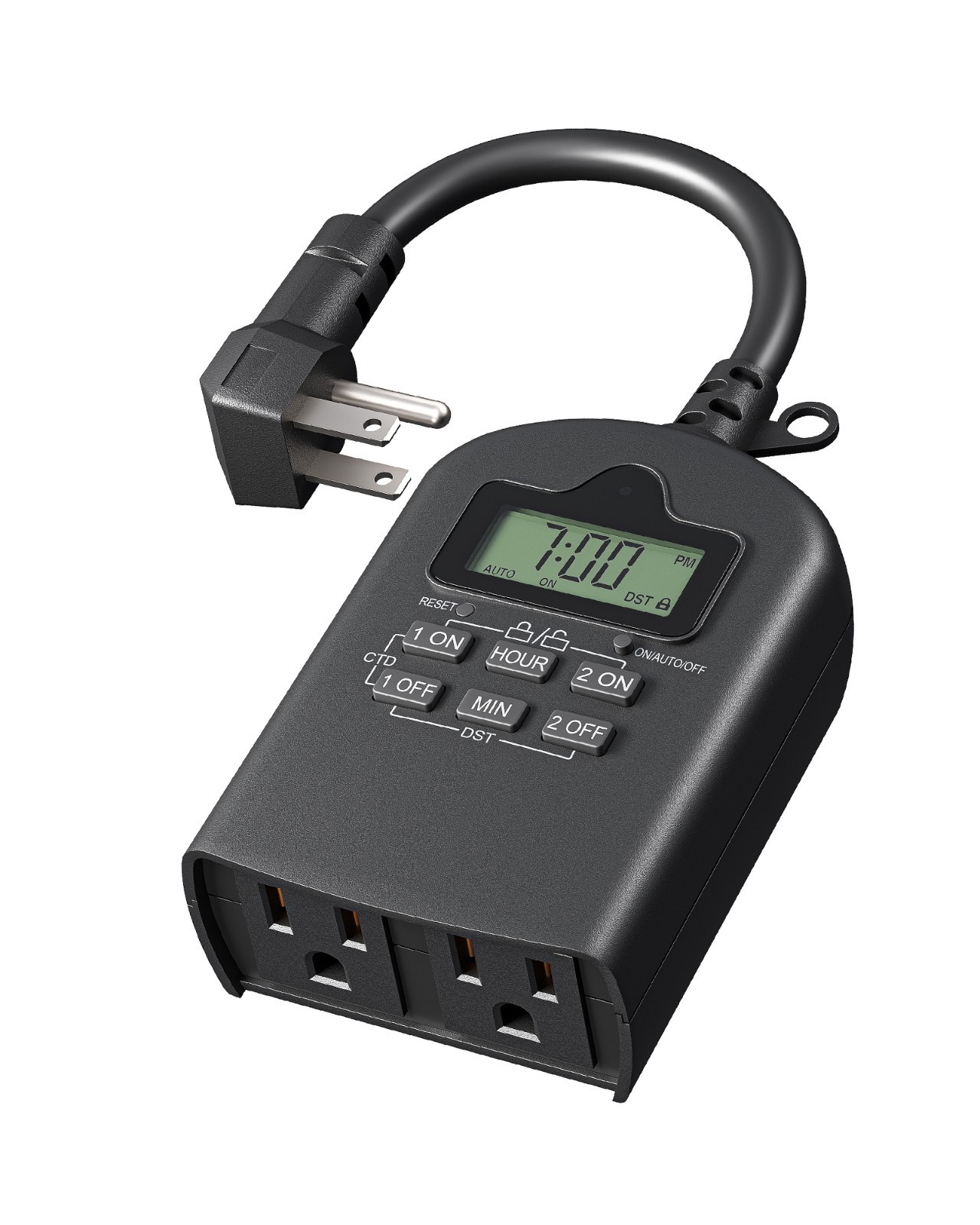 DEWENWILS Outdoor Timer Outlet Waterproof Programmable 2 Outlet 15A Heavy Duty