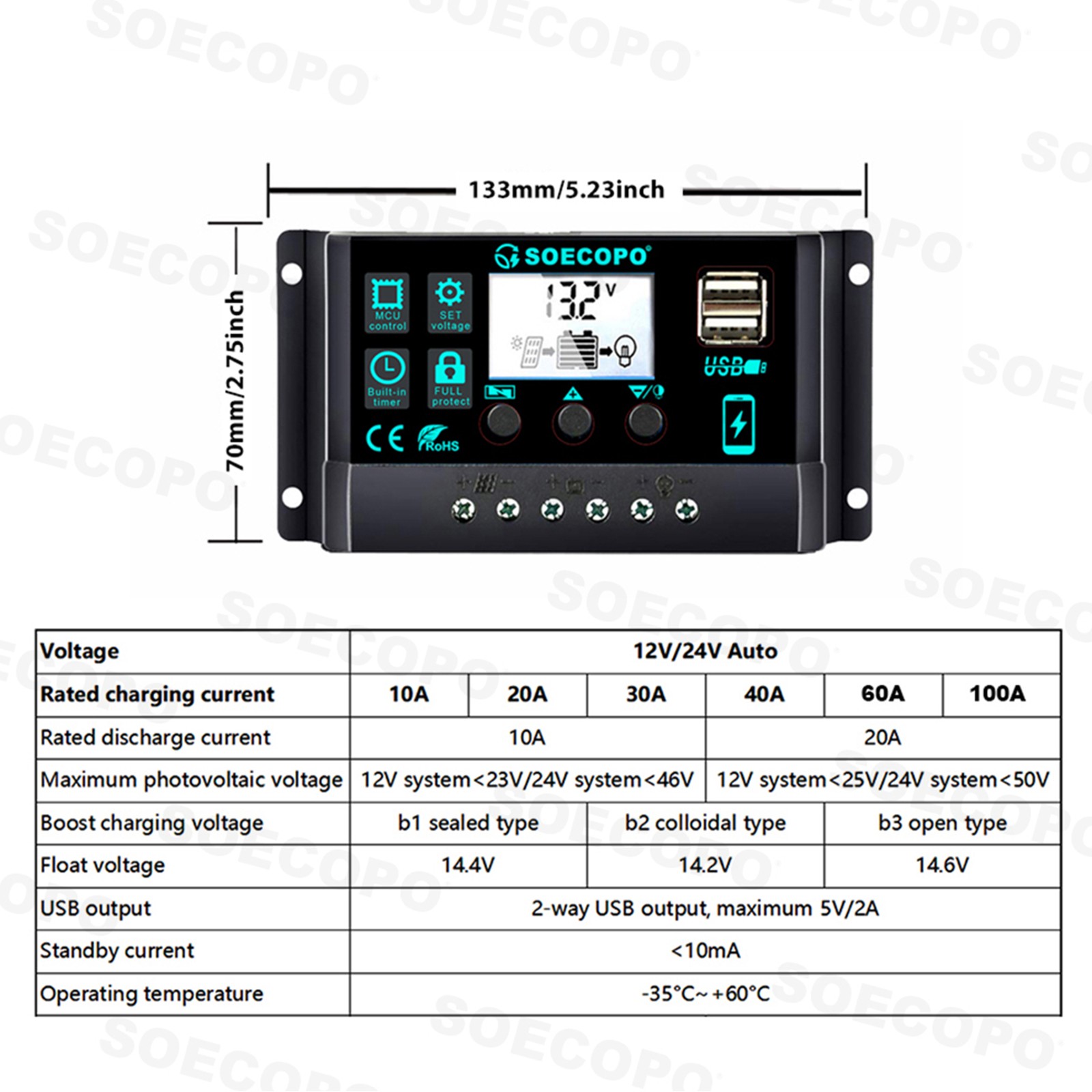 10000W Solar Power Kit 12V-110V/220V + 2pcs Solar Panels + 100A Controller