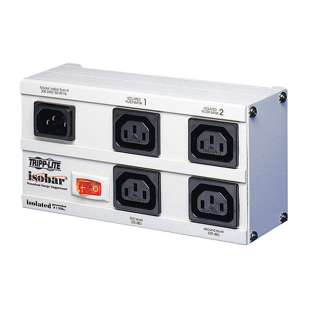 TRIPP LITE EURO-4 Surge Protector Strip,4 Outlet,White 33L732