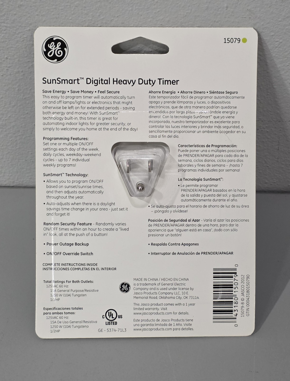GE General Electric SunSmart Digital Timer BRAND NEW Indoor Plug In Energy Saver