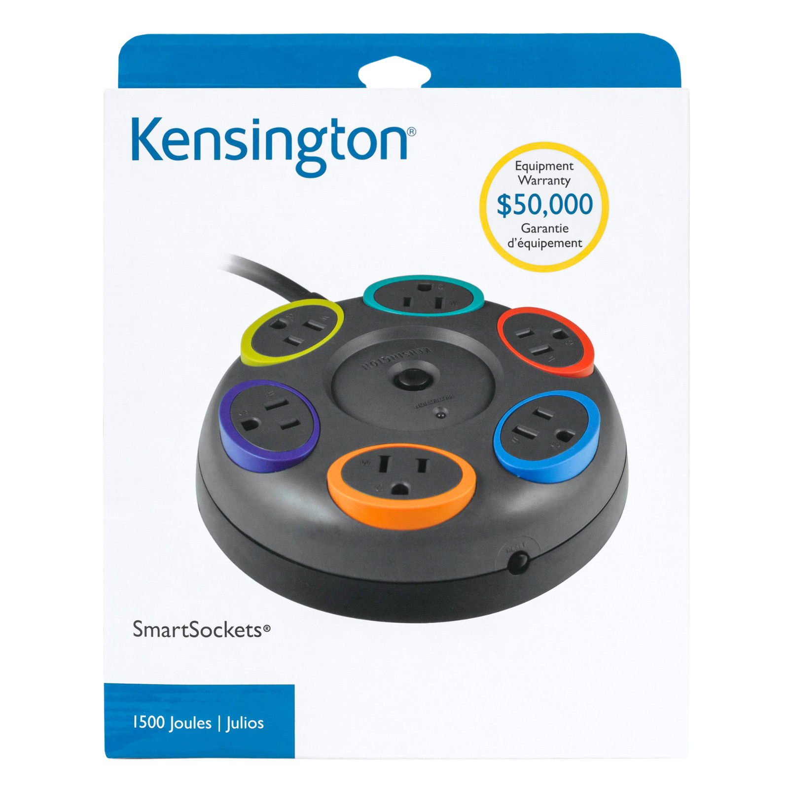 Kensington SmartSockets Table Top Surge Protector: 16-Foot Cord (Black)