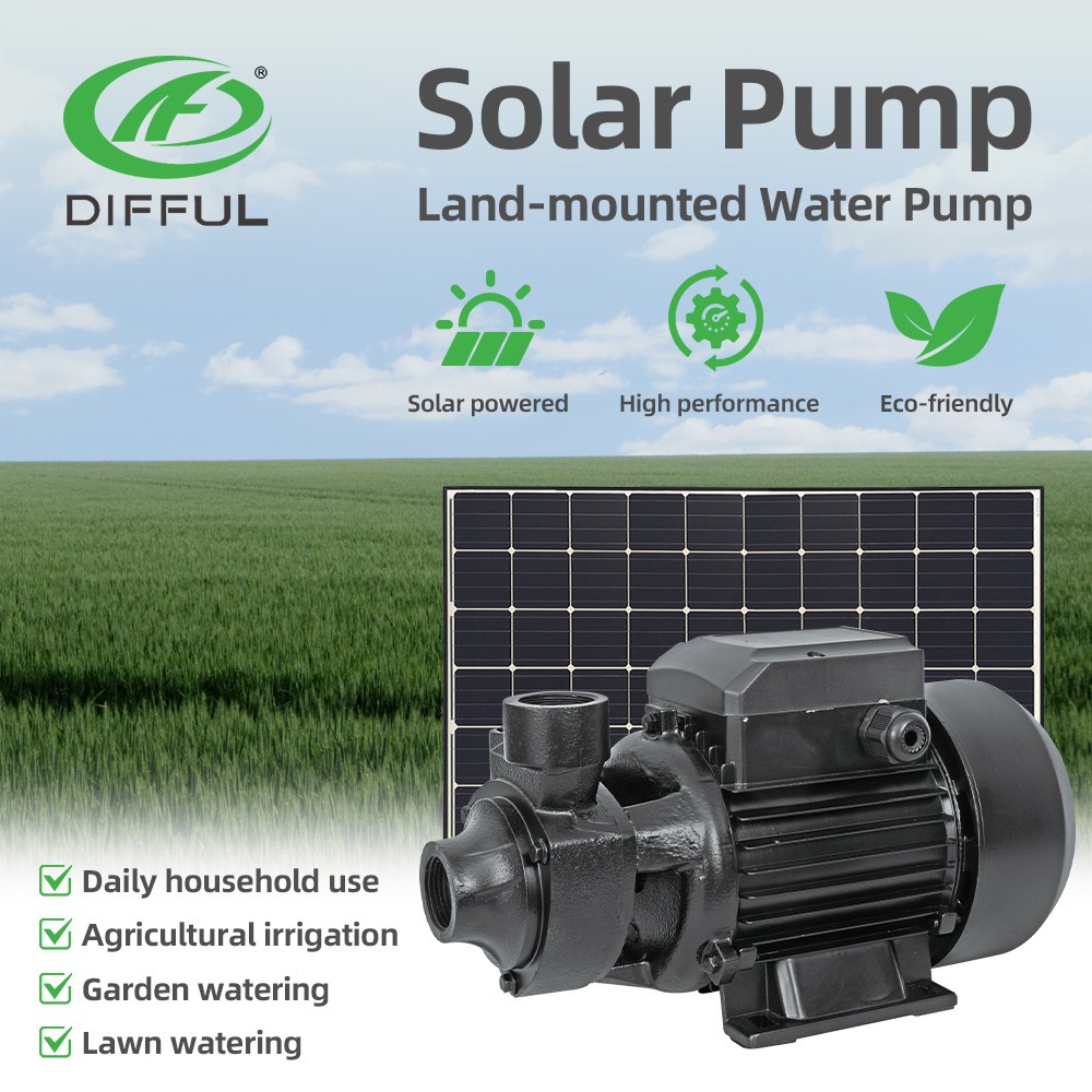 DIFFUL DC Solar Water Ground Vortex Pump Surface Irrigation Farm Garden 550W