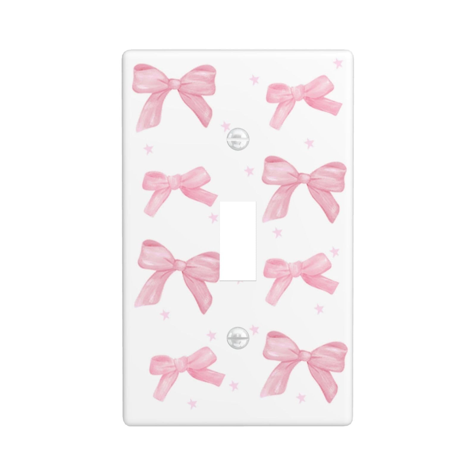 Pink Bow Single Toggle Light Switch Plate Cover 1 Gang Decorative Outlet Plat…