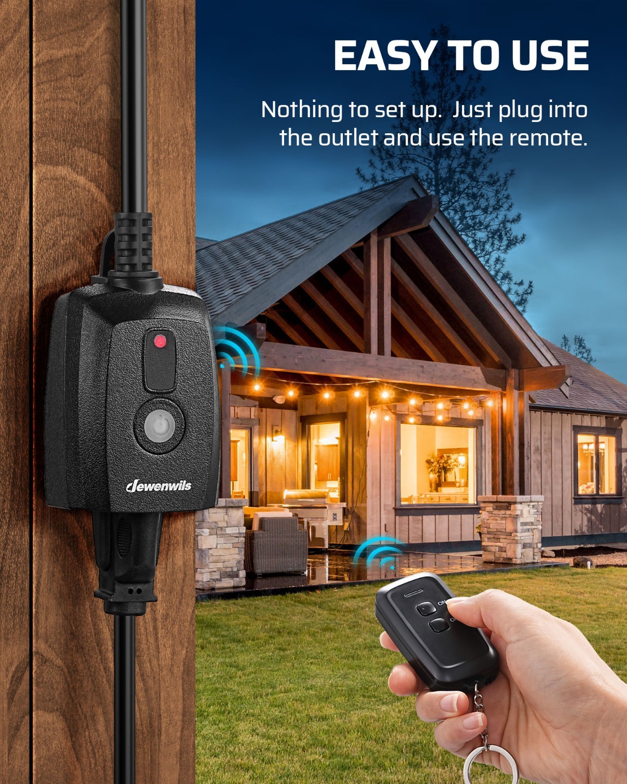 DEWENWILS Outdoor Remote Control Outlet, Indoor Wireless Remote Control Switch