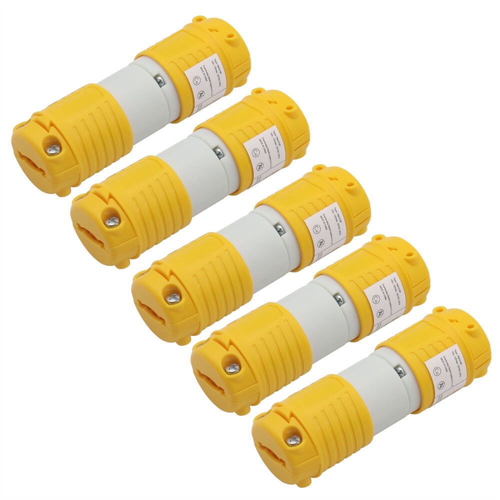 15 Amp 125V 5-15P 5-15R 5 Set Straight Blade Electrical Plug and Connector Kit
