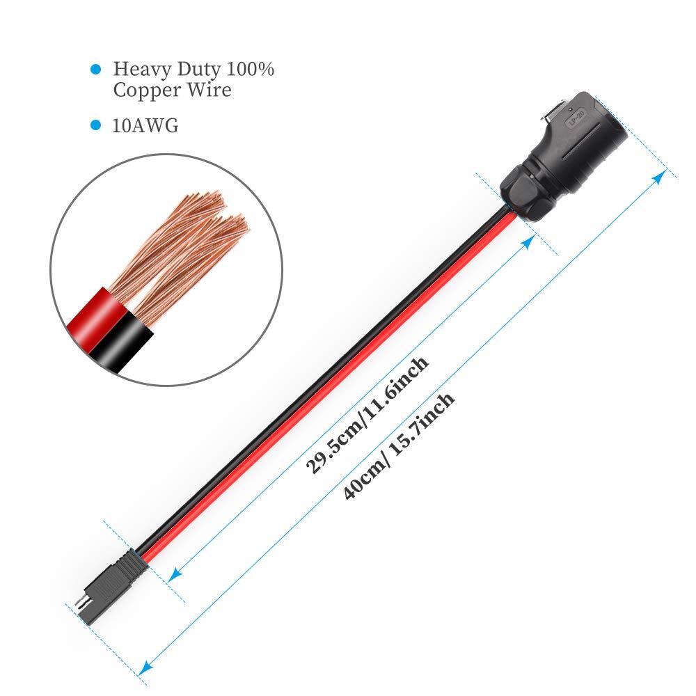 10AWG 2 Pin Power Industrial Circular Connector to SAE Adapter Cable Furion
