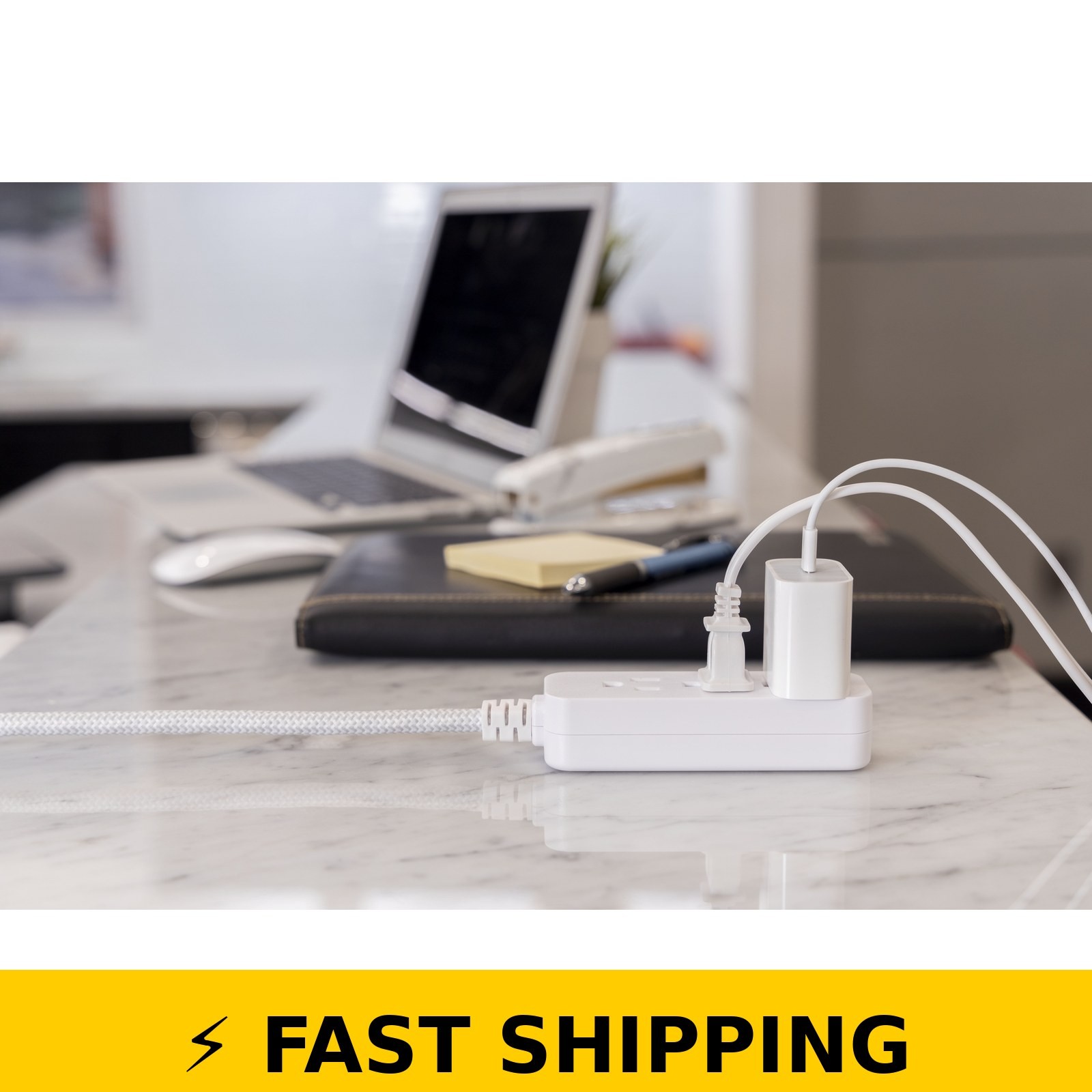 Cordinate 10ft 3-Outlet Extension Cord, Gray