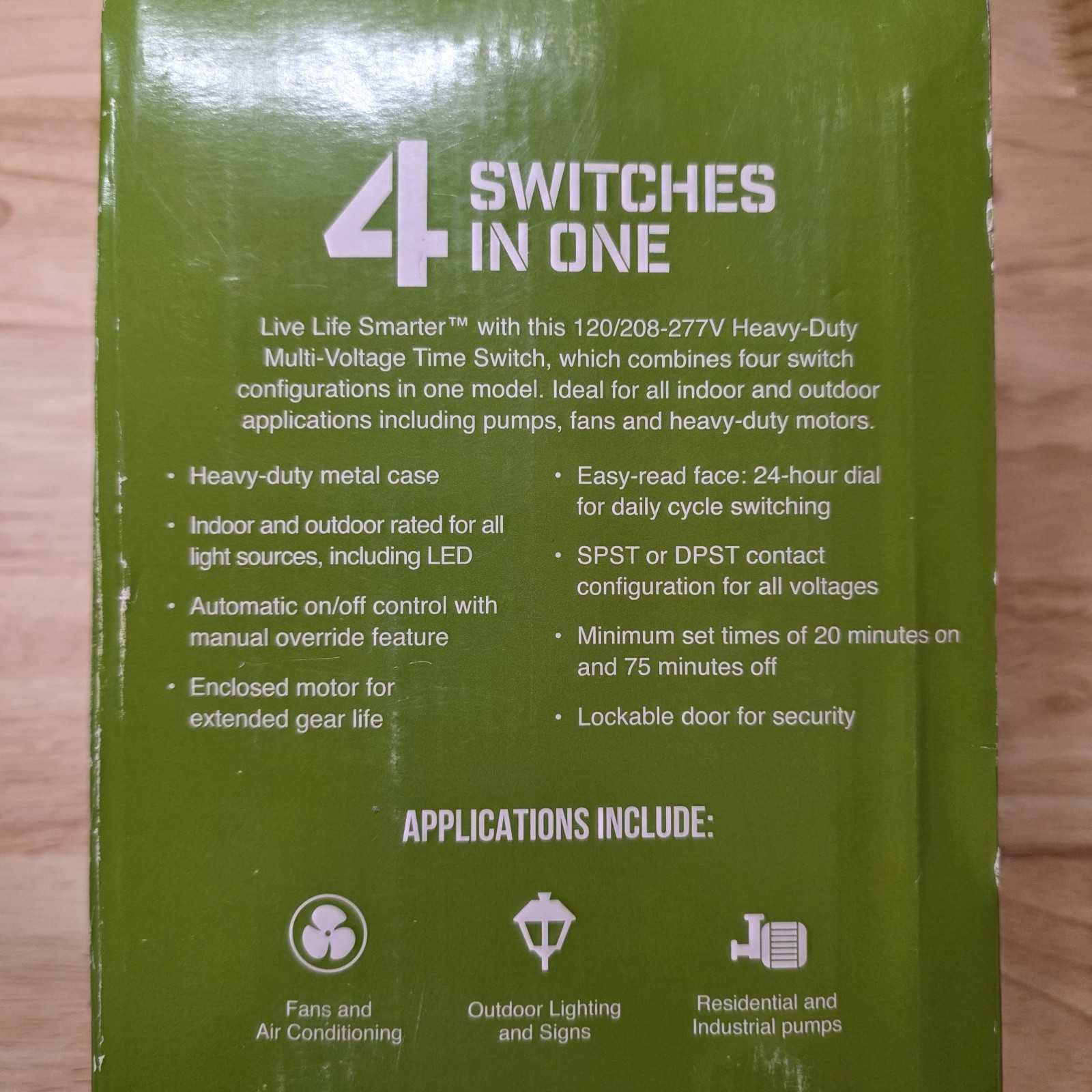 TORK 1109A-O 120-277V 40A Multi-Volt Mechanical Lighting Switch Timer open box