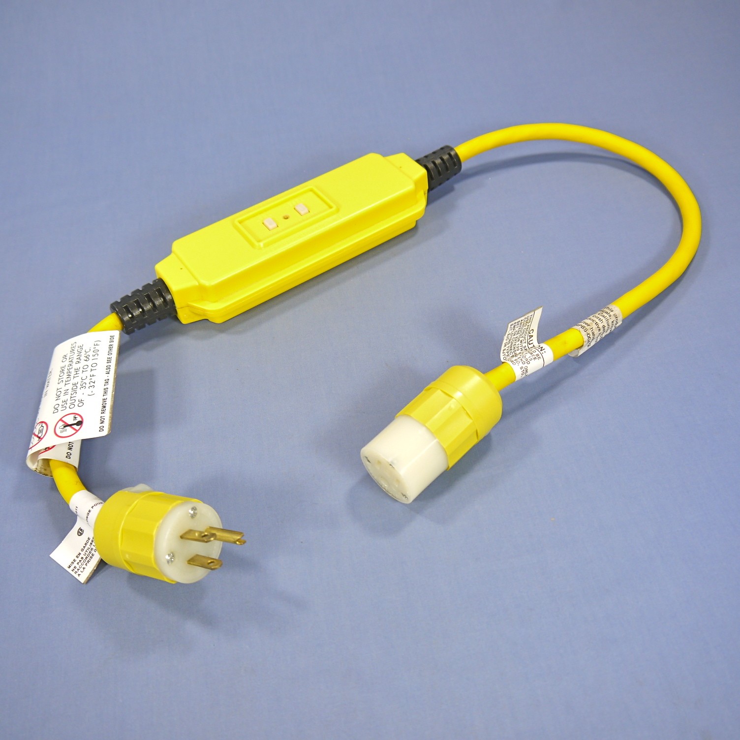 Leviton Industrial Reset GFCI 3′ Extension Cord Set 5-15 15A 120V Bulk 69591-3