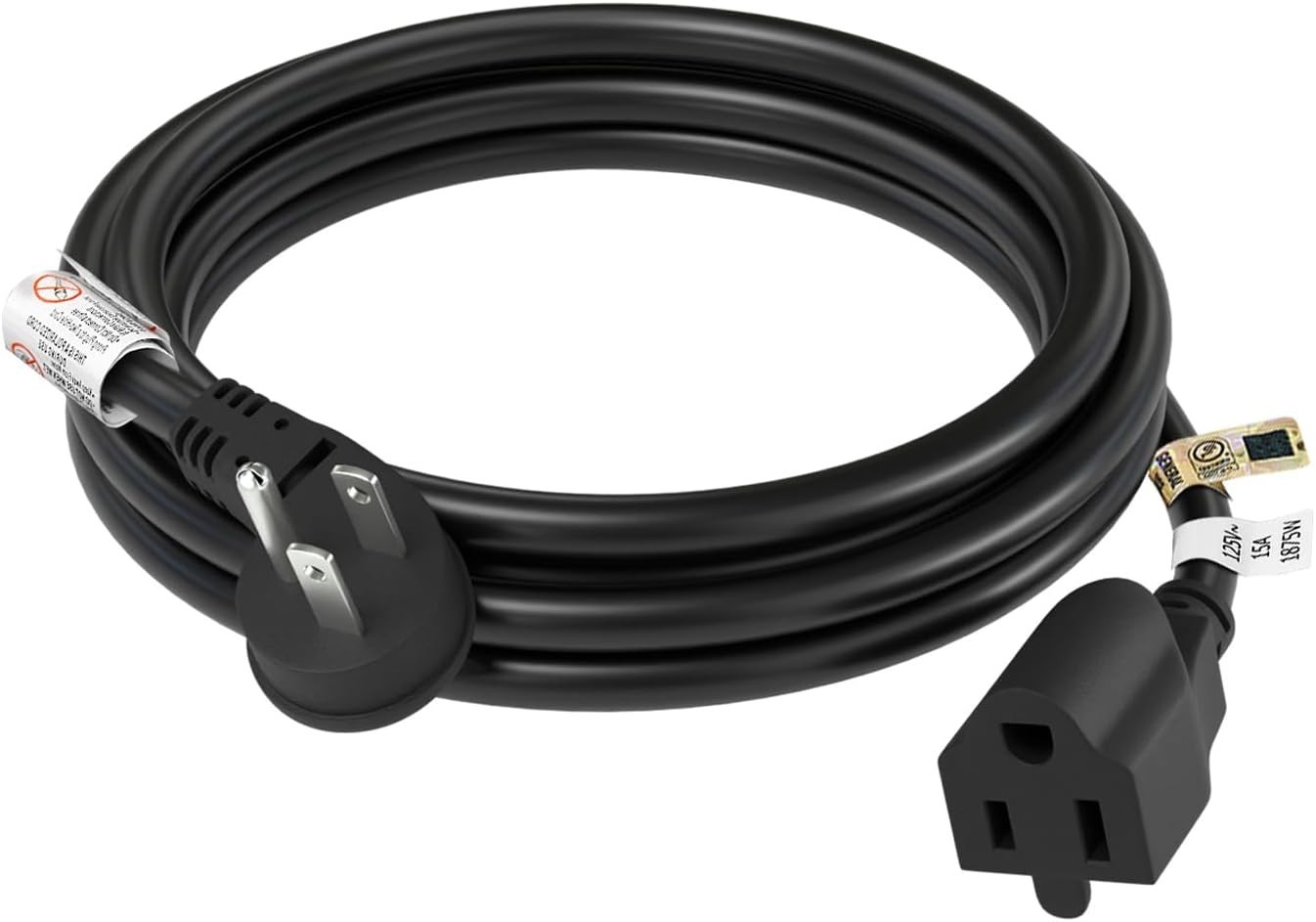 14 Gauge 6ft Flat Plug Power Cord, 15 Amps, Ideal for Tight Spaces